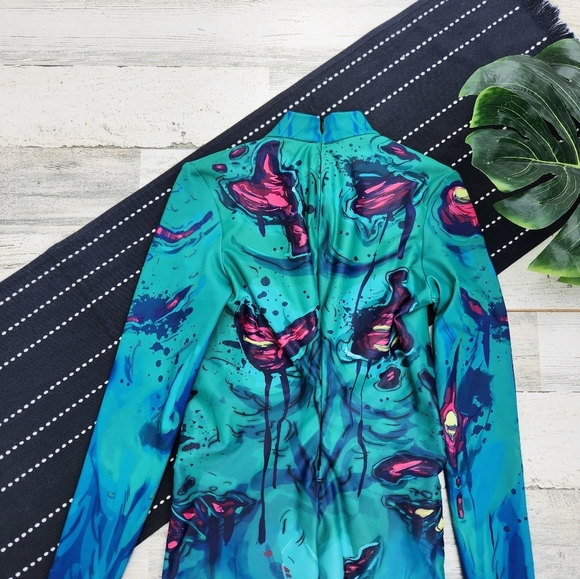 Badinka Zombie Reckoning Costume One Piece Bodysuit Cosplay Small - Picture 10 of 10